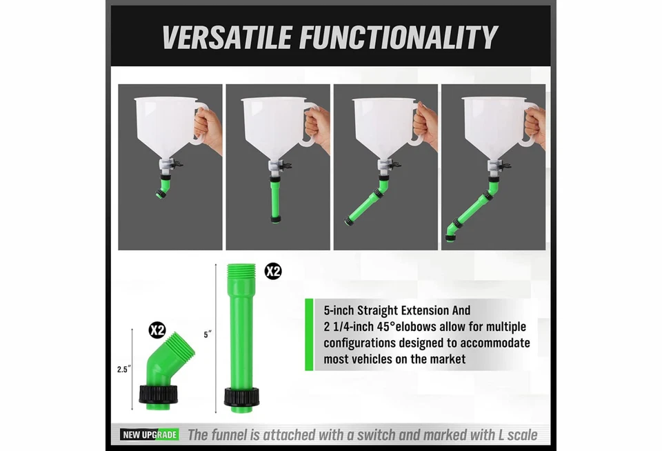 Kit de embudo de refrigerante SWANLAKE, plástico a prueba de derrames con 15 adaptadores Foto 4 de 4