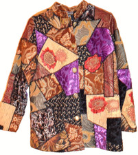 Indigo Moon Stunning Embroidered Tapestry Art To Wear Patchwork Jacket Size: S