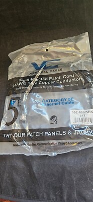 Ethernet 24AWG Mold injected patch cord- bare copper conductor- 5ft- (14949)