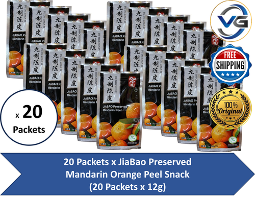20 Packungen x JiaBao Konservierte Mandarine Orangenschale Snack 12g (kostenloser Versand)