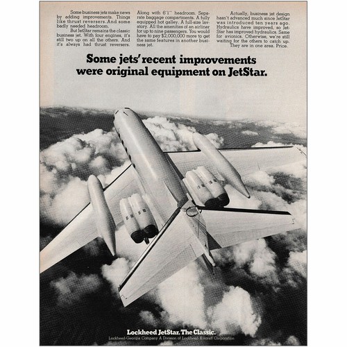 1971 Lockheed JetStar: Some Jets Recent Improvements Vintage Print Ad - 第 1/1 張圖片