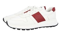 Prada Leder Nylon Prax Sneaker - 4E3463 - Weiss Cerise Rot - Neu - 9 43