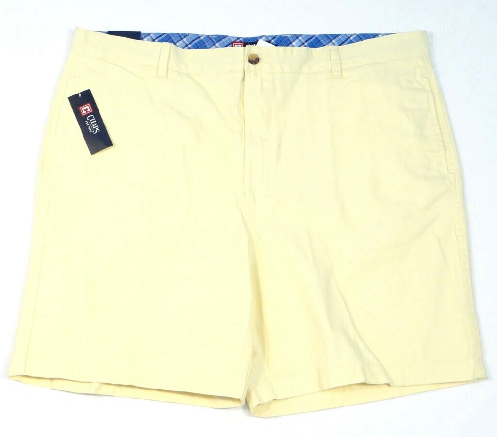 Chaps Flat Front Yellow Casual Shorts 100% Cotton Men's NWT