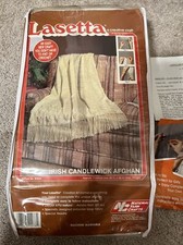 Lasetta Irish Candlewick Afghan Kit Finished 38  X 66  New Free Ship