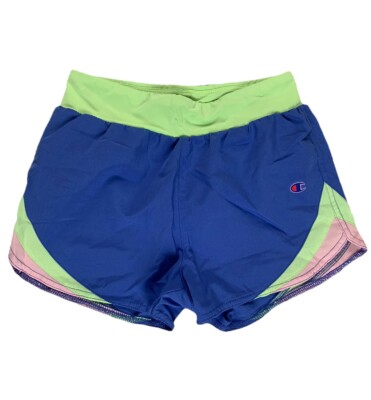 Champion Athletic Gym Workout Shorts Girls 7/8  Blue Pink Green
