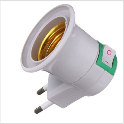 1/3/5x E27 Light Socket To EU Plug Holder Adapter Converter ON/OFF For Bulb Lamp - Picture 1 of 11