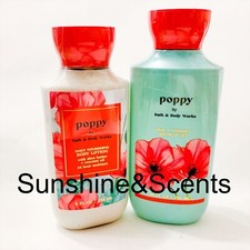2-SET Bath  Body Works POPPY Shower Gel  Body Cream Body Lotion NEW