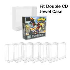 10x Double Video Game Plastic Protectors Cases Display For Sony PlayStation1 PS1