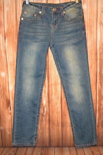 True Religion Boys Slim Straight Pocket Flaps Blue Denim Jeans Sz 12 - Picture 4 of 12