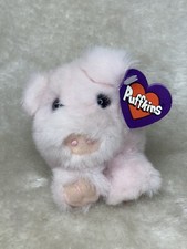 New Puffkins Percy the Pink Pig Plush Stuffed Swibco Retired Vintage Toy