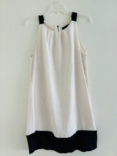 Zara colorblock sleeveless lined dress, ivory, M