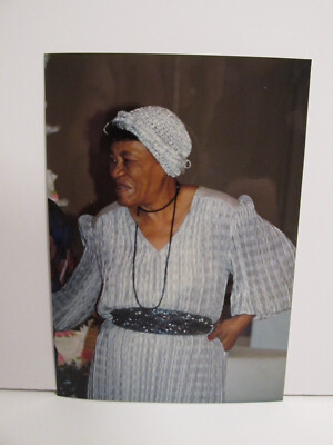 80S VINTAGE FOUND PHOTOGRAPH COLOR ORIGINAL ART PHOTO BLACK WOMAN 1920S CLOTHES