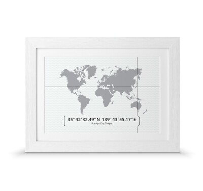 Personalisierter Weltkartendruck - Individuelle Koordinaten Kunst für Hochzeit oder Jahrestag
