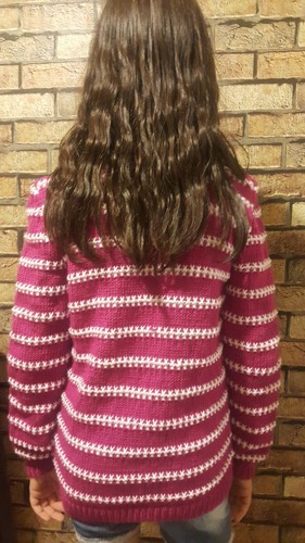 Knit Striped Pink Sweater Girls Crochet Wool Jumper Fall Winter Boys Cardigan - Picture 3 of 11
