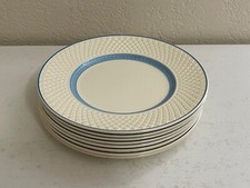Vintage Copeland Spode Mansard Elaine Blue Set of 8 Salad Plates 8 1/8"