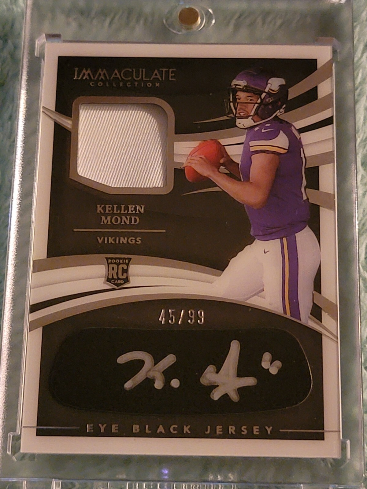 Kellen Mond 2021 Panini Immaculate Rookie Patch Auto RPA RC #d 45/99 Eye Black