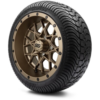 MODZ 12'' Vortex Bronze  Golf Cart Wheels and Tires (215-35-12) Set of 4