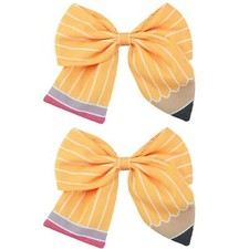 2Pcs Back to School Hair Bow Clips Yellow Pencil Hair Clips for First Day of ...