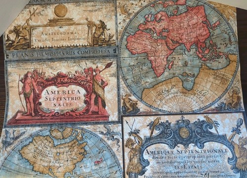 Double Roll, Vintage World Map Wallpaper, Unpasted, Man cave, Bar, Accent Wall - Picture 2 of 3