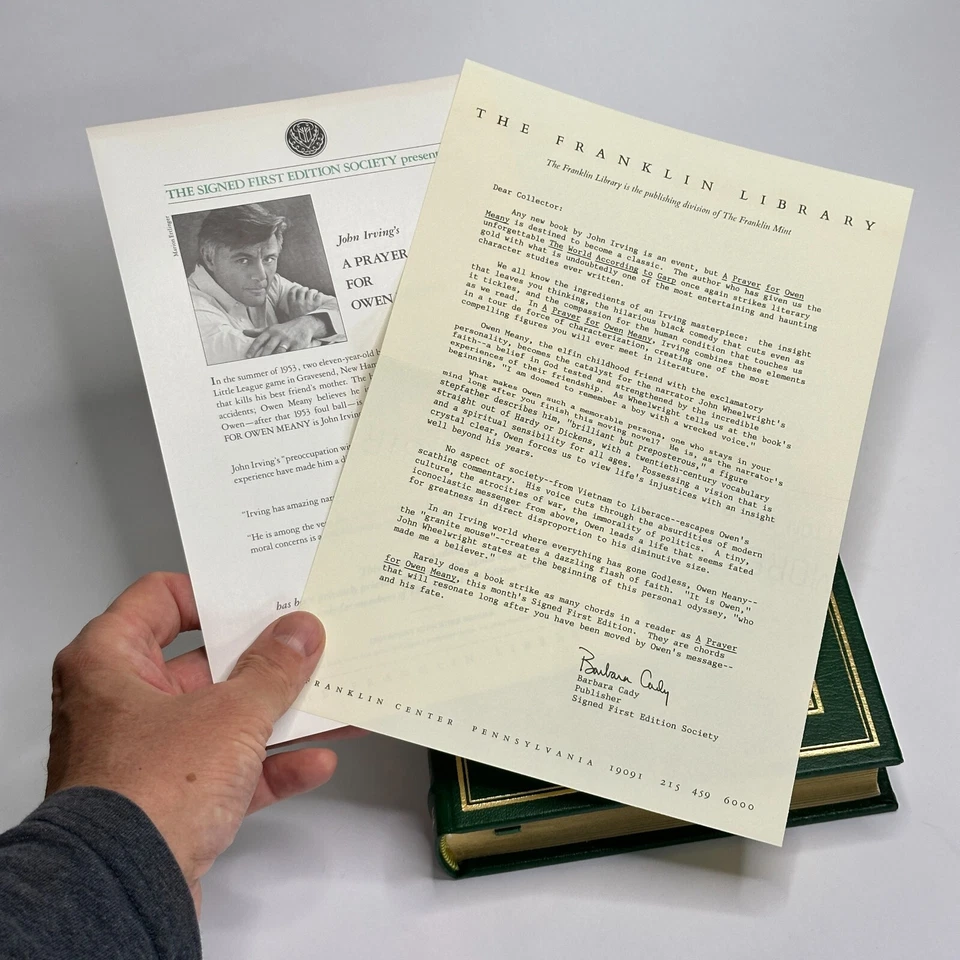 Signed Franklin Library "A Prayer for Owen Meany" John Irving (1989, Leather) - Image 3 of 4