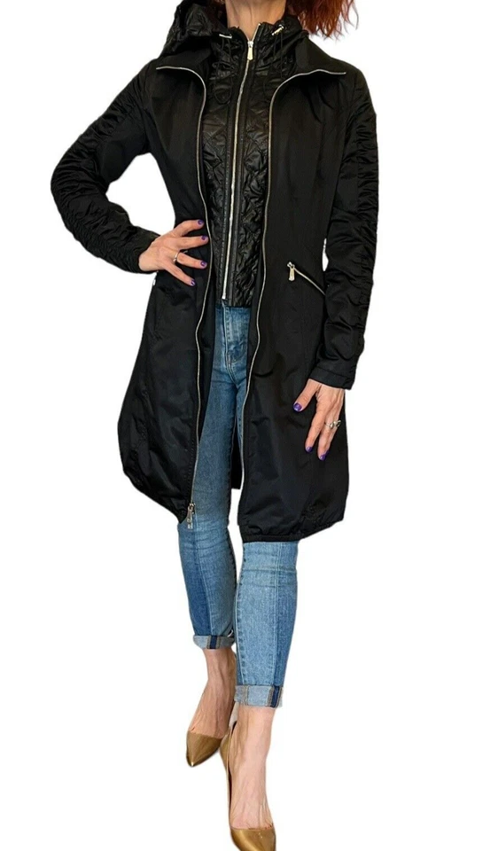 CHAQUETA ABRIGO MUJER DAWN LEVY CALI NEGRA CON CAPUCHA ACOLCHADA BABERO EXTRAÍBLE NEGRA XS Foto 2 de 4