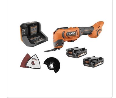 RIDGID 18V Cordless Oscillating Multitool w/ 2aH Battery & Charger Model# R86240