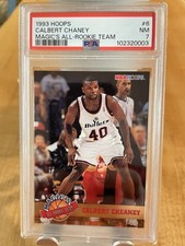 1993 Hoops #6 Calbert Chaney MAGIC’S ALL-ROOKIE TEAM PSA 7 NM BULLETS