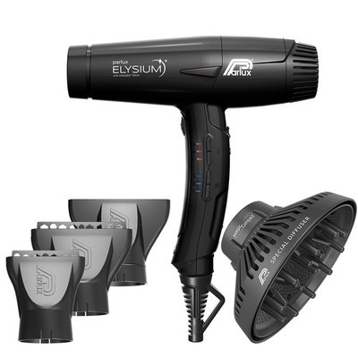 Parlux Elysium + Magic Compact Schwarz - Haartrockner mit Diffusor