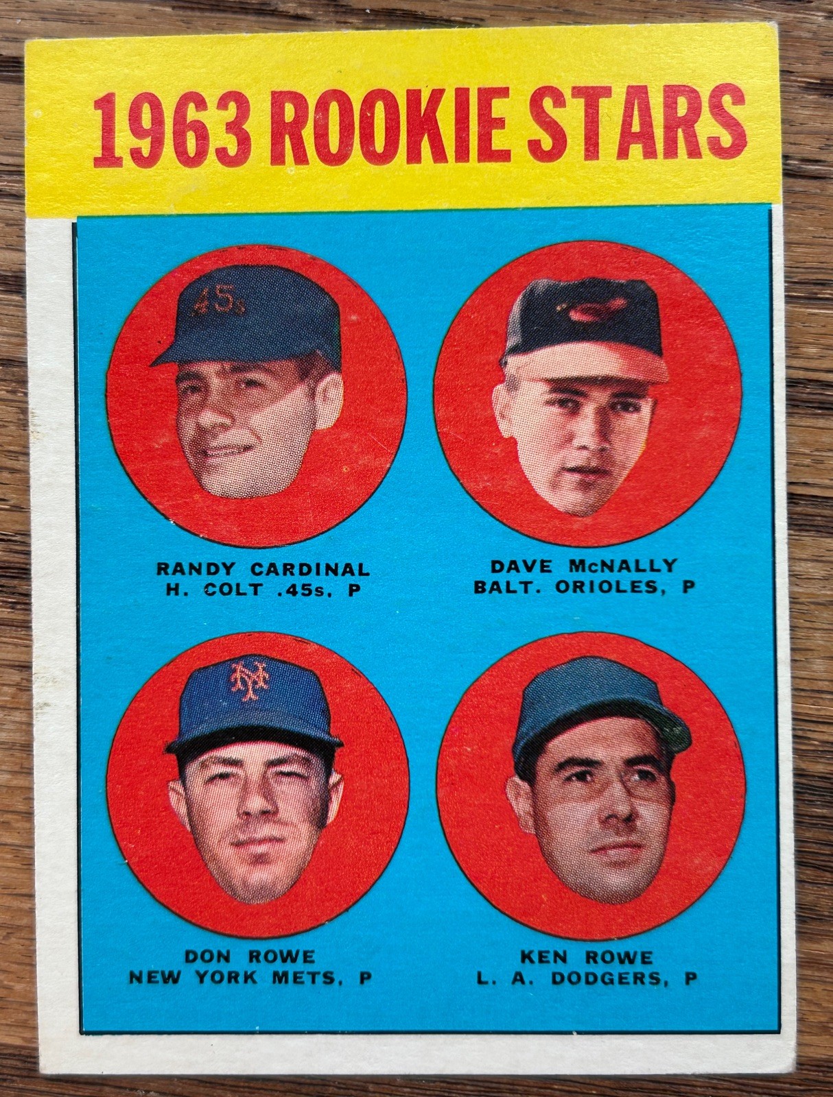 1963 Topps #562, Cardinal / Dave McNally / Rowe /, Rowe, Rookie Card RC ,VGEX