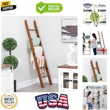Blanket Ladder for the Living Room and Bedroom, Quilt Rack, 6-Tier, Brown