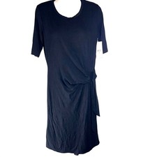 Cute knit Karen Kane Black faux wrap Midi Dress Small NWT lined