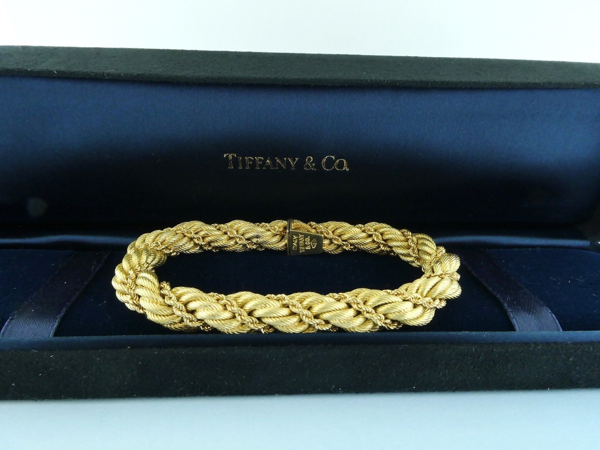 Vintage Tiffany & Co 18K Yellow Gold Twisted Rope Bracelet, c
