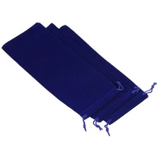 25x10cm Microfiber Pouch, 3Pcs Soft Storage Drawstring Gift Bag, Dark Blue