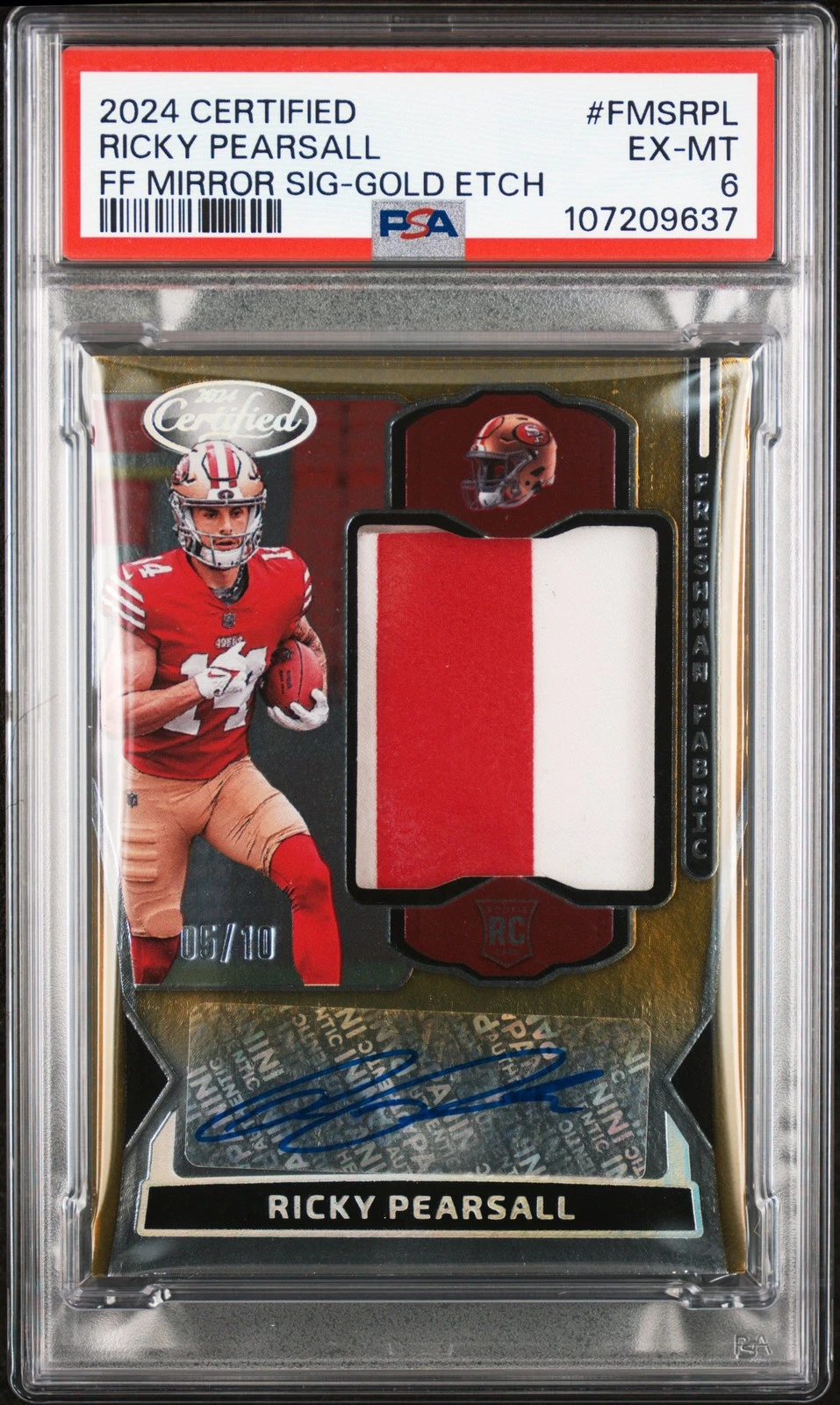 Ricky Pearsall Panini Certified Freshman Fabric Mirror Signatures #FMSRPL Gold Etch