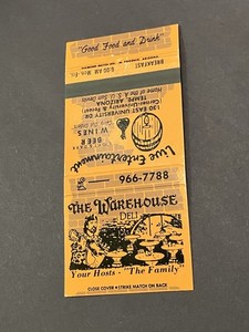 Vintage Arizona Matchbook “The Warehouse Deli” Tempe