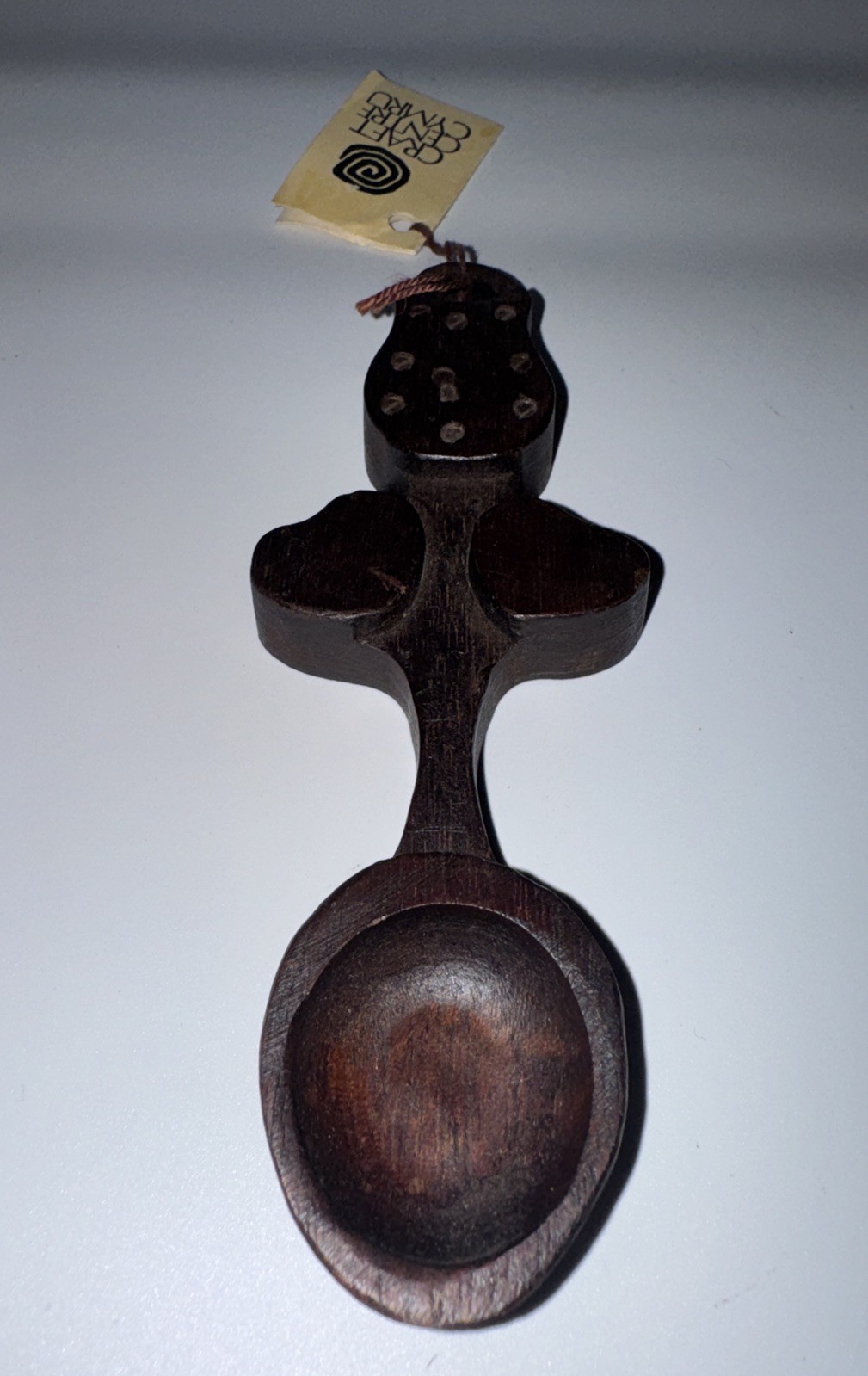 Welsh Love Spoon Hand Carved Wood - Two Hearts Become One - 6" CYMRU North Wales