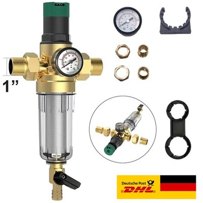 Rückspülfilter mit Manometer Druckminderer Feinfilter Wasserfilter Druckregler