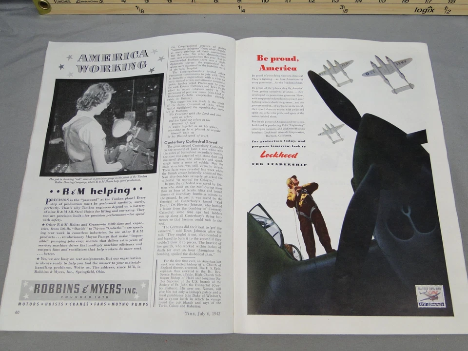 Time Magazine Weekly Lot 1942 July 7 13 20 27 Rommel Dmitri Shostakovich WWII - Image 4 of 4