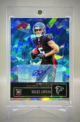 Drake London 2022 Panini Honors #38 Rookie BLUE ICE  Auto RC #/15 SSP - Falcons