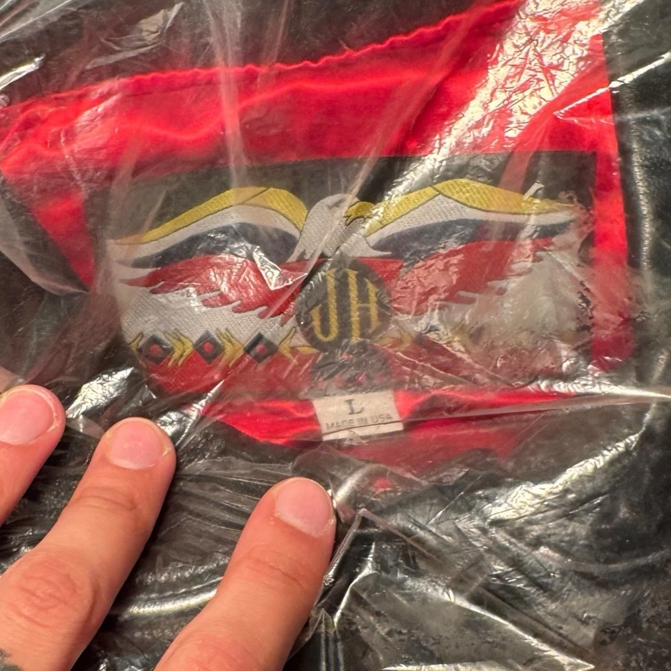 L Jeff Hamilton JH Platinum Leather Jacket – Red/White Varsity 2008 Red Wings - Image 3 of 4