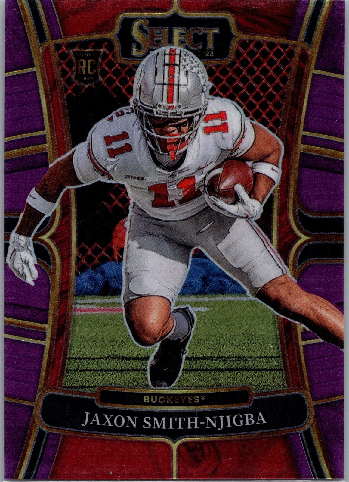 2023 Panini Select Draft Picks #7 Jaxon Smith-Njigba Purple Prizm #/75