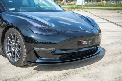 Maxton Design Frontlippe passend für Tesla Model 3 schwarz Hochglanz
