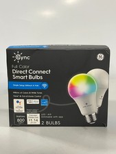 Cync by GE Full Color Direct Connect Smart Wi-Fi LED A19 Bulbs 2 Pack NEW