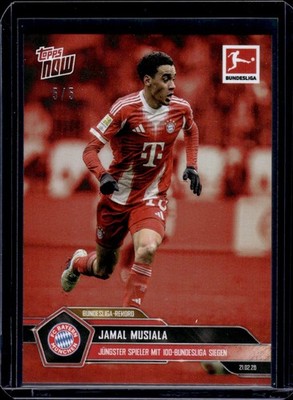 2025-26 Topps Now Bundesliga Red /5 #128 Jamal Musiala Jüngster Spieler mit