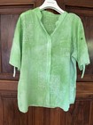 Hingucker! Bluse/Tunika leuchtend grün, Batikstil, S/M