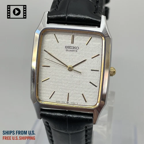 Vintage 1985 [N.MINT] SEIKO 9021-5330 Silver Tank Quartz Men Watch Ships from US