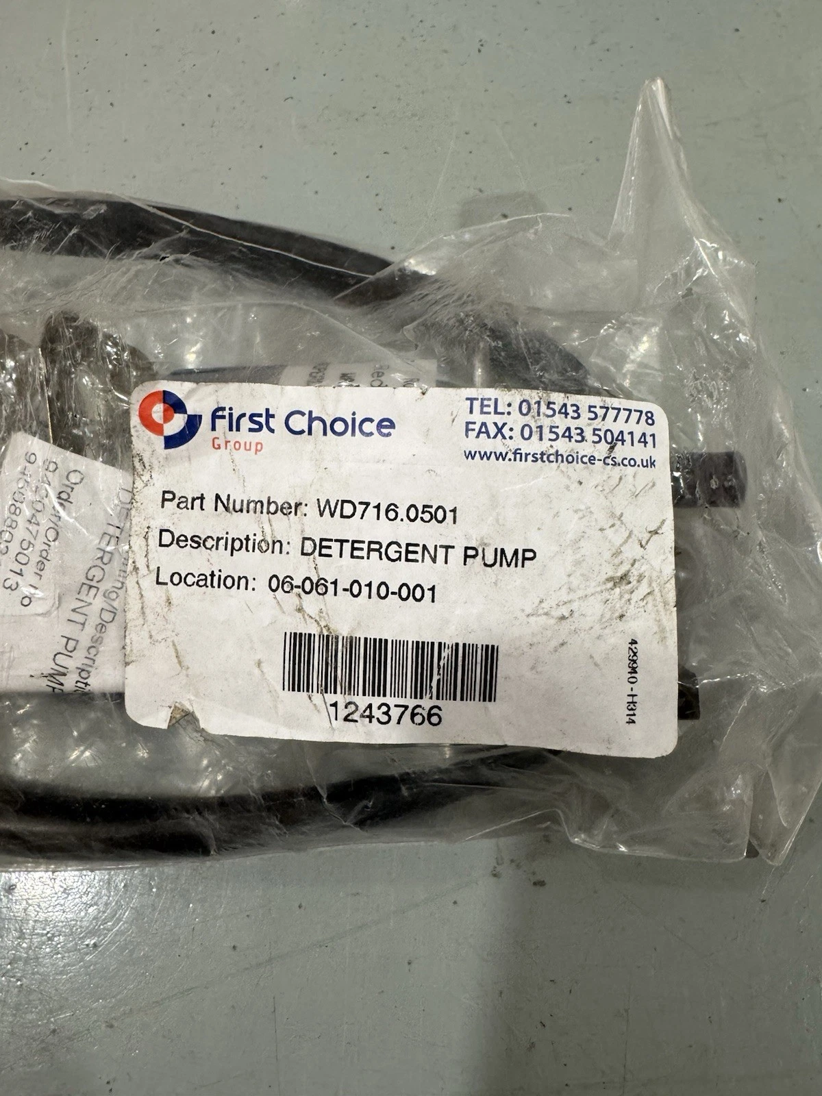 First Choice Wexiodisk Detergent Pump - WD716.0501 Brand New 2