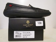 Marc Joseph Broadway Leather Slip On School Boys Loafers Black Grainy Size 2.5