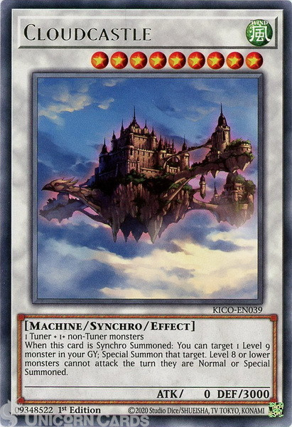 KICO-EN039 Cloudcastle Rare 1st Edition Mint YuGiOh Card