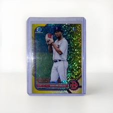 2022 Bowman Chrome Prospects Brayan Bello 1st Yellow Mini-Diamond Refractor /75
